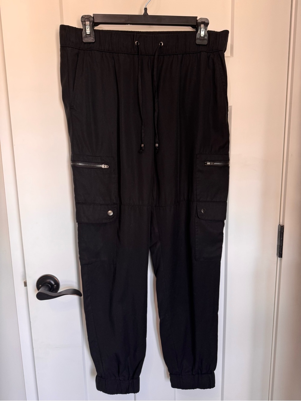 Banana Republic Factory Black Women's Cargo Jogger Trousers
